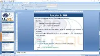 10. PHP & MySQL |  Functions in PHP