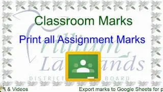 Export Classroom Marks