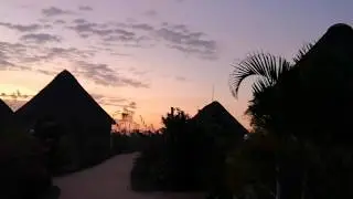 Typical African sunsets and sunrises on a remote resort in Uganda.