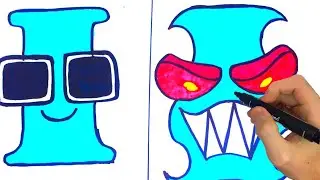 How to draw Alphabet Lore easily |  Original and Nightmare |  Draw letters easily |  Draw I