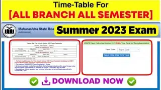 🔴MSBTE Exam Time Table Summer 2023 MSBTE New Update Msbte Latest News