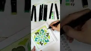 Простая мандала маркерами