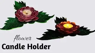 Diy Flower Candle Holder For Diwali | Diwali Decoration ideas | Diya Stand | Candle Holder
