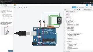 Control Seven Segment using Push Button in Arduino Uno using Tinkercad
