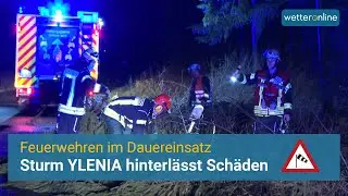 Storm and hurricane ⚠️: YLENIA leaves damage behind - fire brigade 🚒 partly in constant use