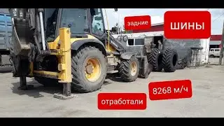 Замена задних шин на экскаваторе погрузчике Volvo BL71B. Шины Michelin Power CL.