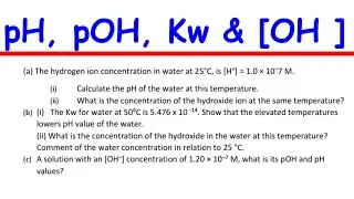 How to Calculute pH, pOH & Hydroxide Concentration ?