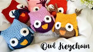 OWL CROCHET / Owl Keychain 🐧 #owlcrochet #owlkeychain