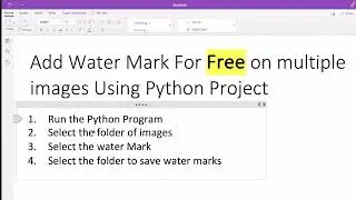 Add Water Mark For Free on multiple images Using Python  | Python Project  to add water marks