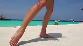 Oh yes another fun walk on the beach with my legs and my feets!