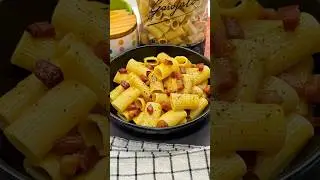 PASTA CARBONARA!! La auténtica, queda riquísima!😋 #youtubeshorts #shorts