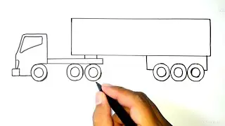 How to Draw a Container Truck Car - 8 Minutes Instantly