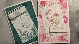 How to make cards in a vintage style. Simple cards using 1 colour inkpad with Jenny of Jemini Crafts