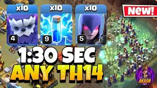 TH14 Yeti Which Attack With 10 Zap Spell !! Best TH14 Attack Strategy (Clash of Clans)