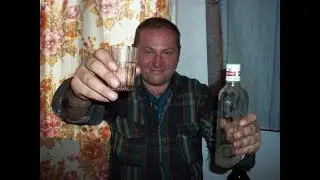 We're drinking moonshine at the dacha with some simple snacks...