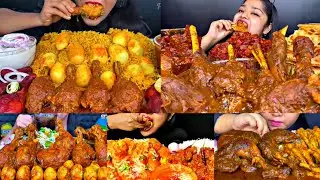 ASMR EATING SPICY CHICKEN BIRYANI , MUTTON CURRY, EGG CURRY | BEST INDIAN FOOD MUKBANG|Foodie India|