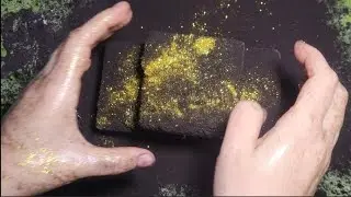 Charcoal Topped Blocks •All Black Collab w/ @asmrfamilia • Calico Crunch ASMR