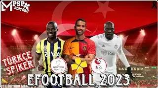 TÜRKÇE SPİKERLİ PSP EFOOTBAAL 2023 SÜPERLİG VE TFF 1.LİG GÜNCEL YAMA İNDÎR - %100 TÜRKÇE