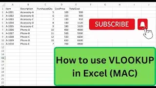 How to use VLOOKUP in Excel (MAC)