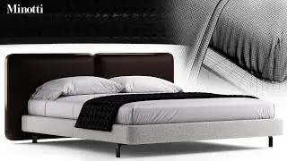 №213. Modeling Bed " Minotti tatlin " Autodesk 3ds Max & marvelous design