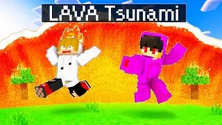 We're STRANDED By a Lava TSUNAMI in Minecraft! ( Tagalog )