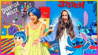 TRANSFORMAMOS NOSSO QUINTAL NA CASA DO STITCH VS NA CASA DE DIVERTIDA MENTE