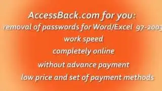 Decrypt Excel/Word without password at AccessBack.com (.xls/.doc-files)