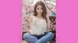 CHATGPT in Cherry Blossom Park AI Art Girl 4k