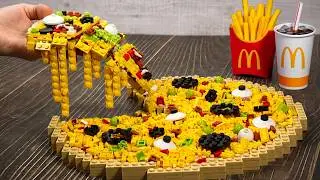 ASMR MUKBANG WORLD’S MOST EXPENSIVE GIANT MCDONALD’S PIZZA LEGO COOKING ASMR | Fast Food Challenge