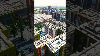 Winter City In Minecraft #shorts #minecraftbuilding #minecraft #minecraftshorts #mrbeast #city #town