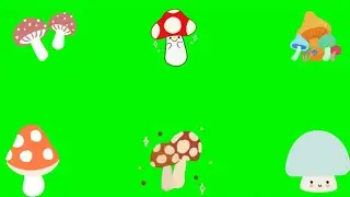 Mushrooms Green Screen Animation