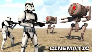 GALACTIC EMPIRE vs BATTLE DROIDS - Cinematic Battle | Men of War: STAR WARS Mod