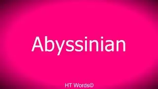 Pronunciation of Abyssinian