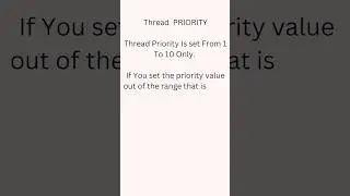 Thread Priority | Range Of Thread Priority | Tech IQ Lab 