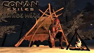 Outpost Build In The Savage North (H18 location) - Conan Exiles (Savage Wilds Map Mod) PC Gameplay