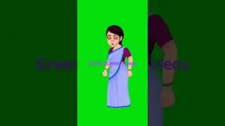 Green Screen Cartoon Village Woman | Village Woman Green Screen Animation |  No Copyright