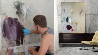 Large Modern Abstract Painting!   Acrylics | Pastels | Colored Pencils