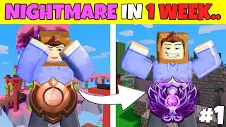 Solo Queuing to NIGHTMARE Rank In 1 Week.. (Roblox Bedwars)
