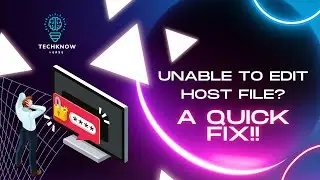 Unable to edit and save host file? Here's A quick FIX!!!