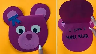 Mother's Day Mama Bear Card for Kids | How to Make an Easy Mother's Day Card for Kids