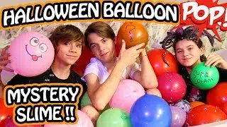 Halloween Mystery Balloon POP Slime Challenge! We Ruin our Parents' Bathroom!