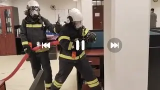 FIRE FIGHTING DRILL FOR NEW FIREFIGHTING TEAM , PASS DEVICE, FIRE MEN TORCHES, WATER HOSE PIPE, FIRE