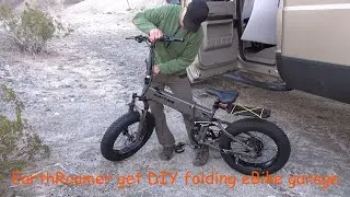 EarthRoamer gets DIY folding eBike Garage - Part 1:  Fab and Install