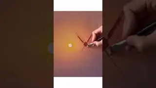 Painting a sunset windmill using acrylics 🎨 