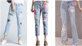 Latest jeans pants for girls 2019-2020||Embroidered jeans|| Ripped jeans||