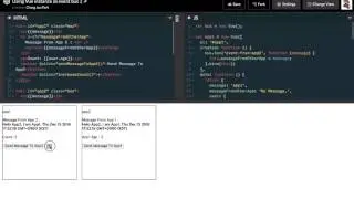 Vue.js communicate between vue instance using event bus
