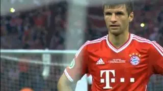 Бавария - Штутгарт гол Томаса Мюллера с пенальти (кубок германии 2013г)