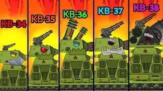 Evolution of Hybrids KV-34 vs KV-35 vs KV-36 vs KV-37 vs KV-38 - Cartoons about tanks