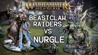 NURGLE vs BEASTCLAW RAIDERS (2000 pts. Battle Report Warhammer Age of Sigmar, matched play)