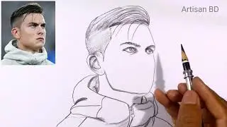 How To draw Reaulstic Face Juventus Paulo Dybala | Paulo Dybala Easy Drawing | pencil sketch